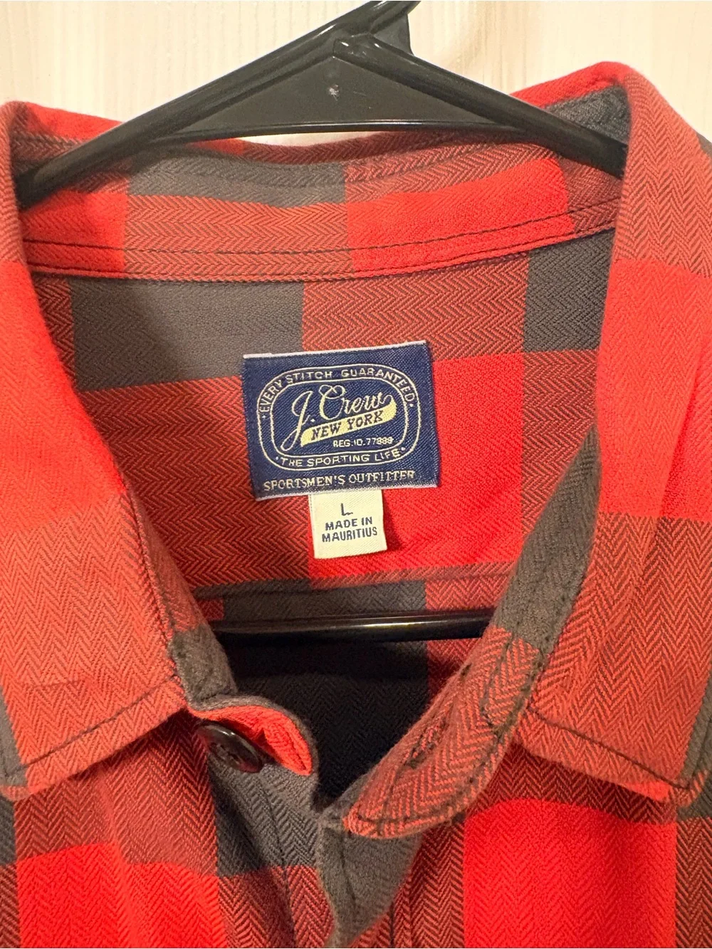 J. Crew Men's Red & Black Buffalo Plaid Button-Up Shirt